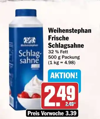 HIT Weihenstephan Frische Schlagsahne Angebot