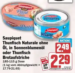 HIT Saupiquet Thunfisch Naturale ohne Öl, in Sonnenblumenöl oder Thunfisch Brotaufstriche Angebot