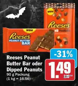 HIT Reeses Peanut Butter Bar oder Dipped Peanuts Angebot