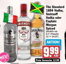 HIT The Standard 1894 Vodka, Smirnoff Vodka oder Captain Morgan Spiced Angebot
