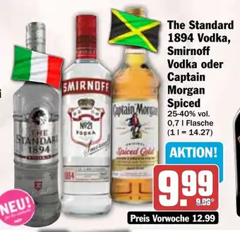 HIT The Standard 1894 Vodka, Smirnoff Vodka oder Captain Morgan Spiced Angebot