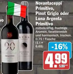 HIT Novantaceppi Primitivo, Pinot Grigio oder Luna Argenta Primitivo Angebot
