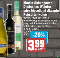 HIT Martin Schongauer, Deutsches Weintor oder Moselland Akzente Rebsortenweine Angebot