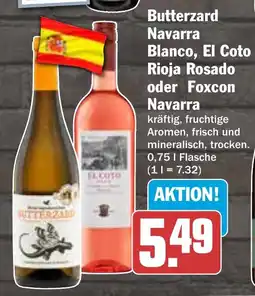 HIT Butterzard Navarra Blanco, El Coto Rioja Rosado oder Foxcon Navarra Angebot