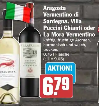 HIT Aragosta Vermentino di Sardegna, Villa Puccini Chianti oder La Mora Vermentino Angebot