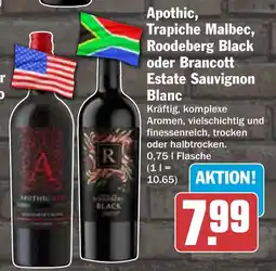HIT Apothic, Trapiche Malbec, Roodeberg Black oder Brancott Estate Sauvignon Blanc Angebot
