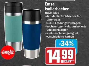HIT Emsa Isolierbecher Travel Mug Angebot