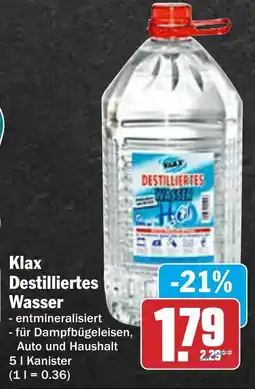 HIT Klax - Destilliertes Wasser Angebot