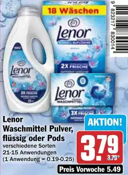 HIT Lenor Waschmittel Pulver, flüssig oder Pods Angebot