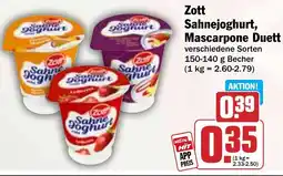 HIT Zott Sahnejoghurt, Mascarpone Duett Angebot
