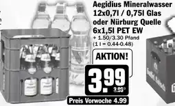 HIT Aegidius Mineralwasser oder Nürburg Quelle Angebot
