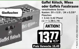 HIT Gaffel Kölsch, Wiess oder Gaffels Fassbrause Angebot
