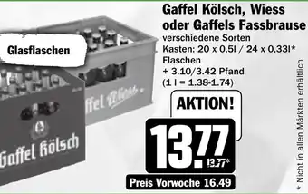 HIT Gaffel Kölsch, Wiess oder Gaffels Fassbrause Angebot