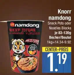 E-Center Knorr namdong Snack Pots oder Noodles Blocks Angebot