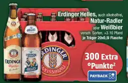 E-Center Erdinger Helles, Natur-Radler oder Weißbier Angebot