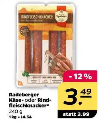 NETTO Radeberger Käse- oder Rindfleischknacker Angebot
