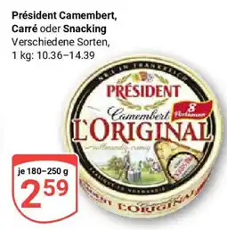 Globus Président Camembert, Carré oder Snacking Angebot