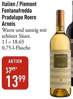 Galeria Markthalle Italien / Piemont Fontanafredda Pradalupo Roero Arneis Angebot