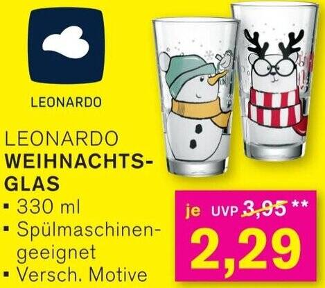 Leonardo weihnachtsglas Angebot bei KODi