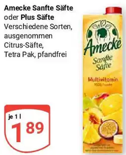 Globus Amecke Sanfte Säfte oder Plus Säfte Angebot