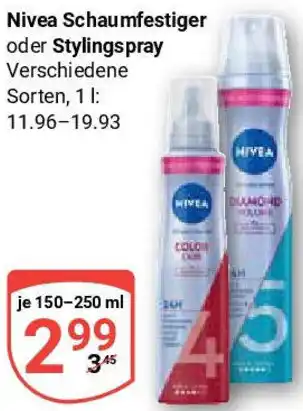 Globus Nivea Schaumfestiger oder Stylingspray Angebot