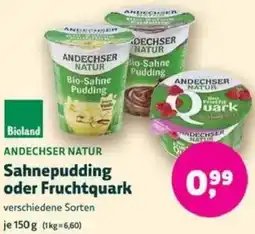 Biomarkt ANDECHSER NATUR Sahnepudding oder Fruchtquark Angebot