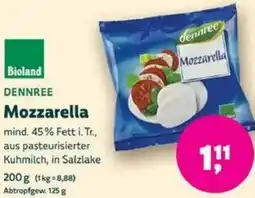 Biomarkt DENNREE Mozzarella Angebot