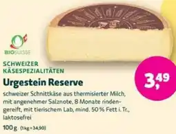 Biomarkt SCHWEIZER KÄSESPEZIALITÄTEN Urgestein Reserve Angebot