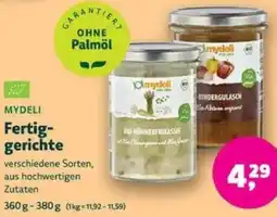 Biomarkt MYDELI Fertiggerichte Angebot