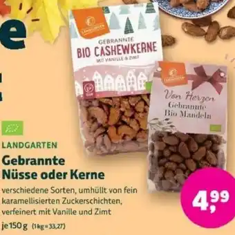 Biomarkt LANDGARTEN Gebrannte Nüsse oder Kerne Angebot