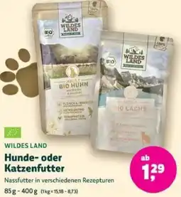 Biomarkt WILDES LAND Hunde- oder Katzenfutter Angebot