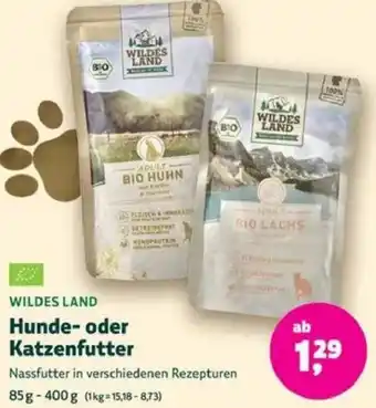 Biomarkt WILDES LAND Hunde- oder Katzenfutter Angebot