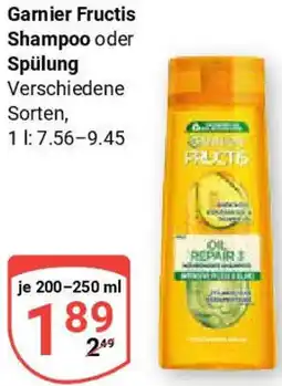 Globus Garnier Fructis Shampoo oder Spülung Angebot