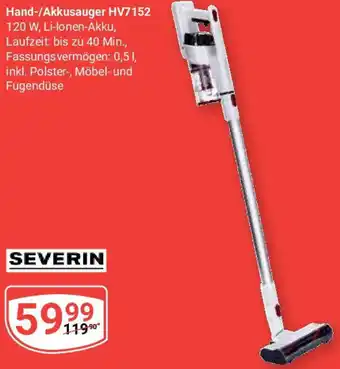 Globus SEVERIN Hand-/Akkusauger HV7152 Angebot