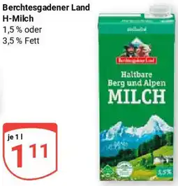 Globus Berchtesgadener Land H-Milch Angebot