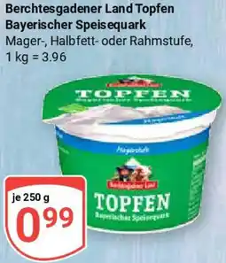 Globus Berchtesgadener Land Topfen Bayerischer Speisequark Angebot
