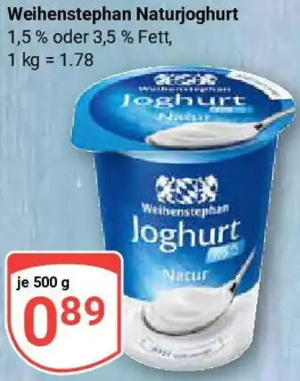 Globus Weihenstephan Naturjoghurt Angebot