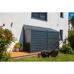 Netto Marken-Discount Spacemaker Metallgerätehaus, 124 x 295 cm - grau Angebot
