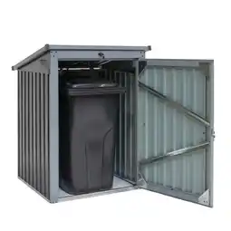 Netto Marken-Discount Metall Mülltonnenbox 1-fach anthrazit/lichtgrau Angebot