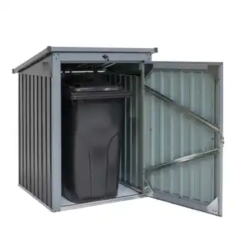 Netto Marken-Discount Metall Mülltonnenbox 1-fach anthrazit/lichtgrau Angebot