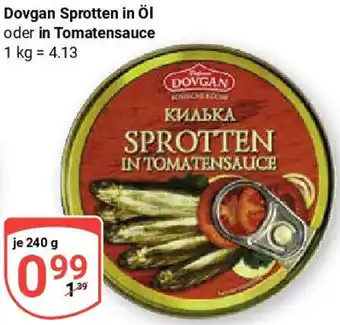 Globus Dovgan Sprotten in Öl oder in Tomatensauce Angebot