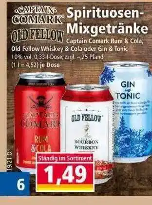 Norma Captain Comark Oder Old Fellow Spirituosen-mixgetränke Angebot