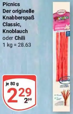 Globus Picnics Der originelle Knabberspaẞ Classic, Knoblauch oder Chili Angebot