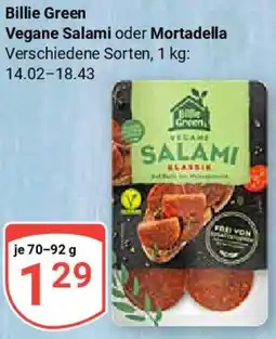 Globus Billie Green Vegane Salami oder Mortadella Angebot