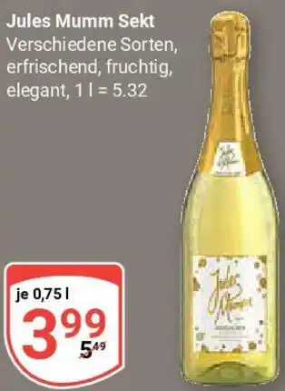 Globus Jules Mumm Sekt Angebot
