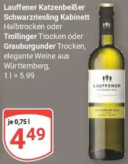 Globus Lauffener Katzenbeißer Schwarzriesling Kabinett oder Trollinger oder Grauburgunder Angebot