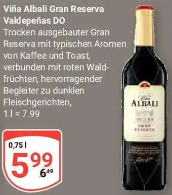 Globus Viña Albali Gran Reserva Valdepeñas DO Angebot