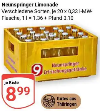 Globus Neunspringer Limonade Angebot