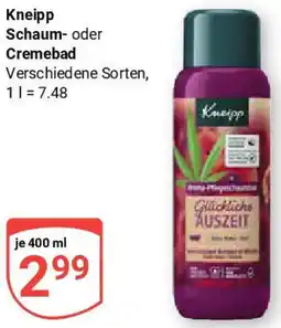 Globus Kneipp Schaum- oder Cremebad Angebot