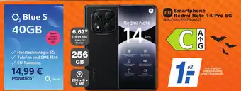 K+B Expert Xiaomi Smartphone Redmi Note 14 Pro 5G + O₂ Blue S 40GB Angebot